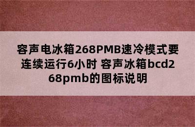 容声电冰箱268PMB速冷模式要连续运行6小时 容声冰箱bcd268pmb的图标说明